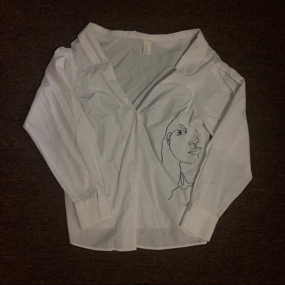 h&m over the shoulders dress shirt